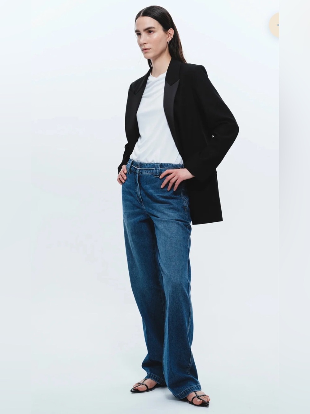 SAINT ART Nessa Denim Pant – Medium Wash frayed hem – Size L